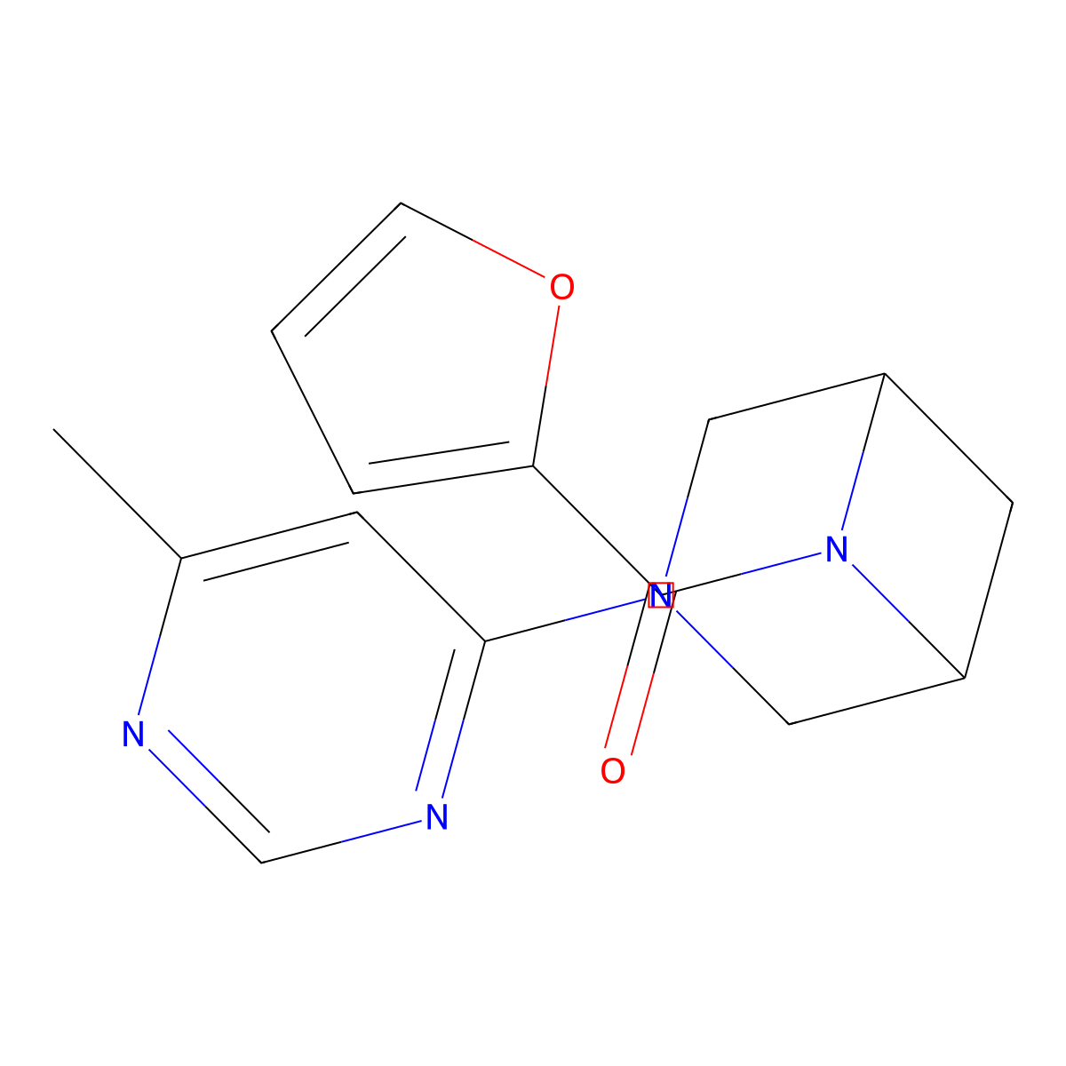 6-(Furan-2-carbonyl)-3-(6-methylpyrimidin-4-yl)-3,6-diazabicyclo[3.1.1]heptane molecular structure, CAS 3054587-81-1