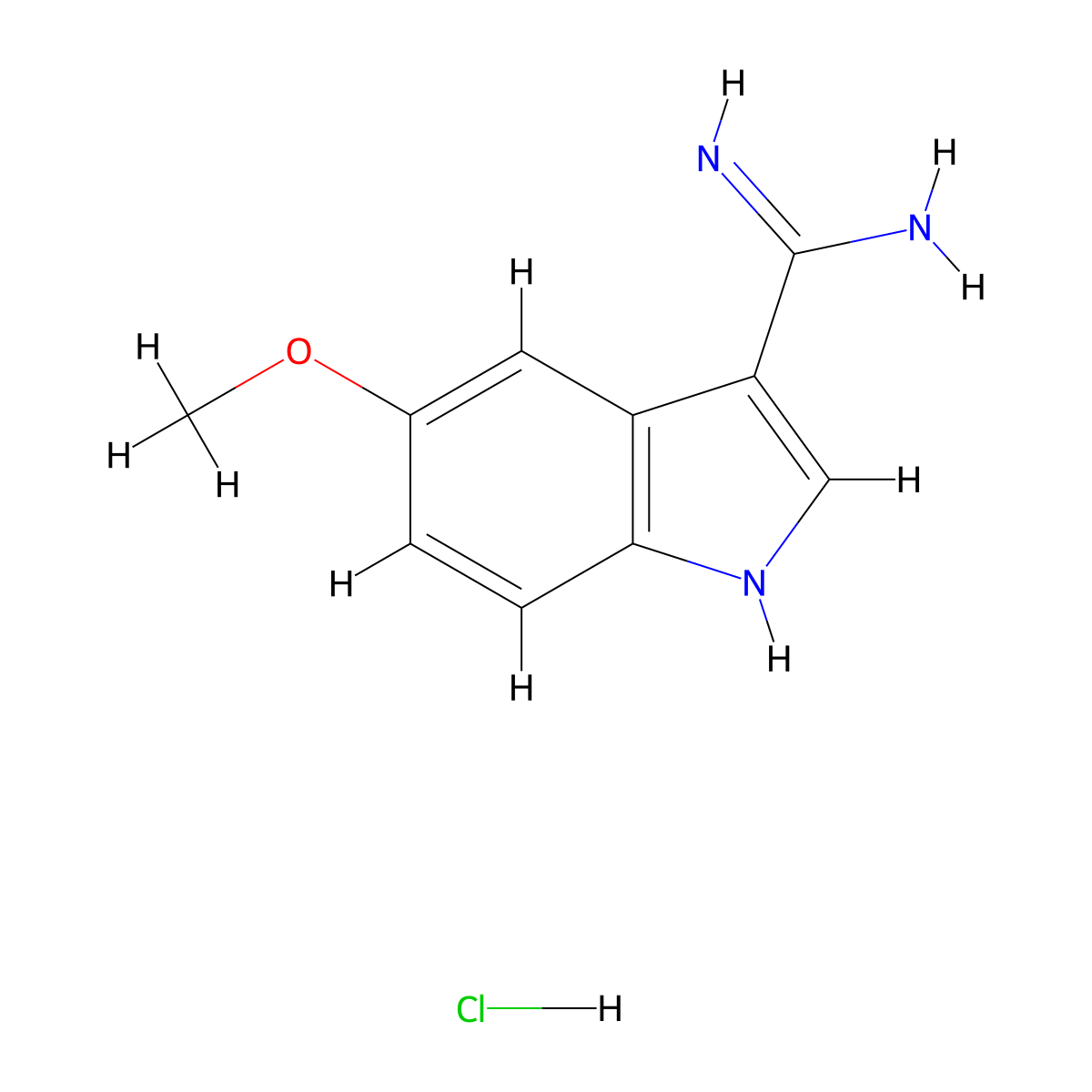 5-methoxy-1H-indole-3-carboximidamide hydrochloride molecular structure, CAS 3054587-86-6