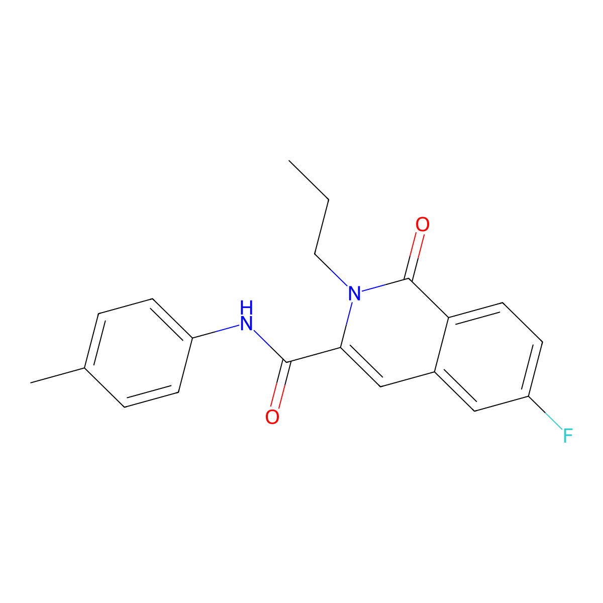 6-fluoro-N-(4-methylphenyl)-1-oxo-2-propyl-1,2-dihydroisoquinoline-3-carboxamide molecular structure, CAS 3054588-08-5