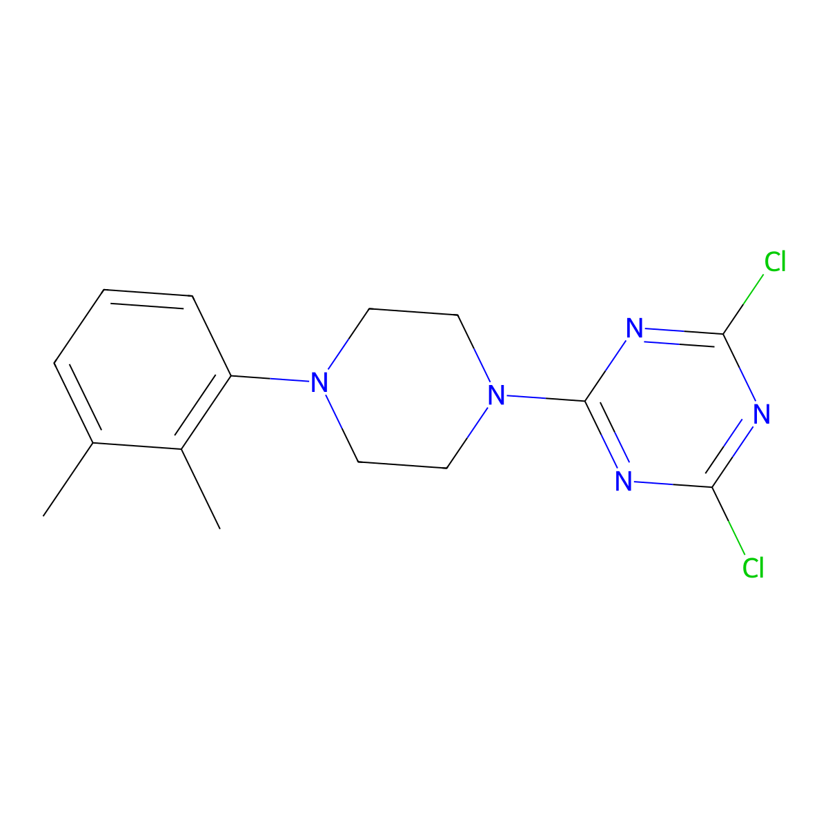 2,4-Dichloro-6-[4-(2,3-dimethylphenyl)piperazin-1-yl]-1,3,5-triazine molecular structure, CAS 3054588-31-4