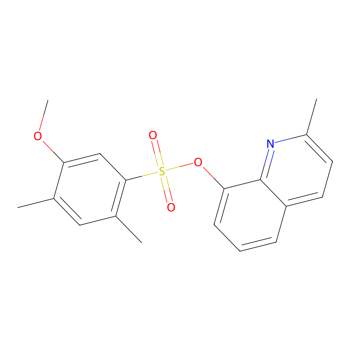 2-Methylquinolin-8-yl 5-methoxy-2,4-dimethylbenzene-1-sulfonate molecular structure, CAS 3054588-37-0