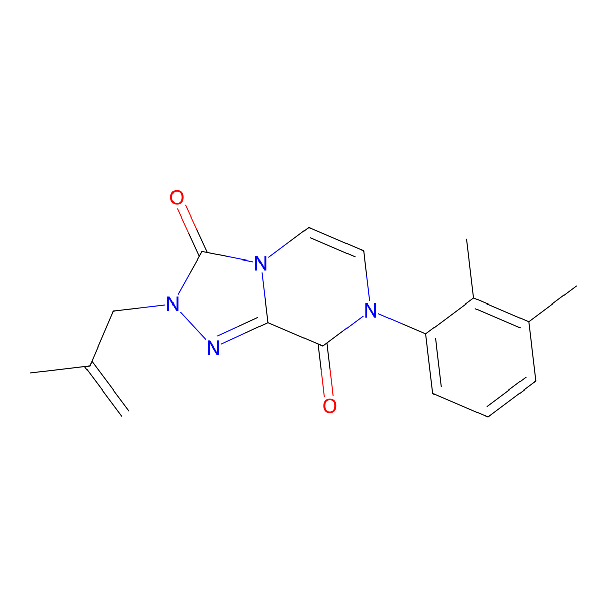 7-(2,3-dimethylphenyl)-2-(2-methylprop-2-en-1-yl)-2H,3H,7H,8H-[1,2,4]triazolo[4,3-a]pyrazine-3,8-dione molecular structure, CAS 3054588-41-6