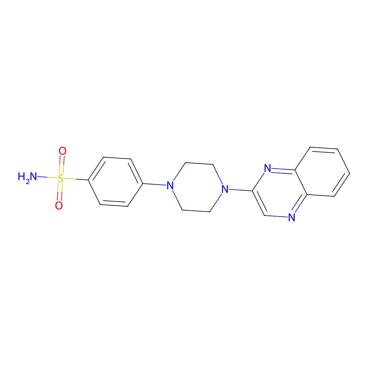 4-[4-(Quinoxalin-2-yl)piperazin-1-yl]benzene-1-sulfonamide molecular structure, CAS 3054588-52-9