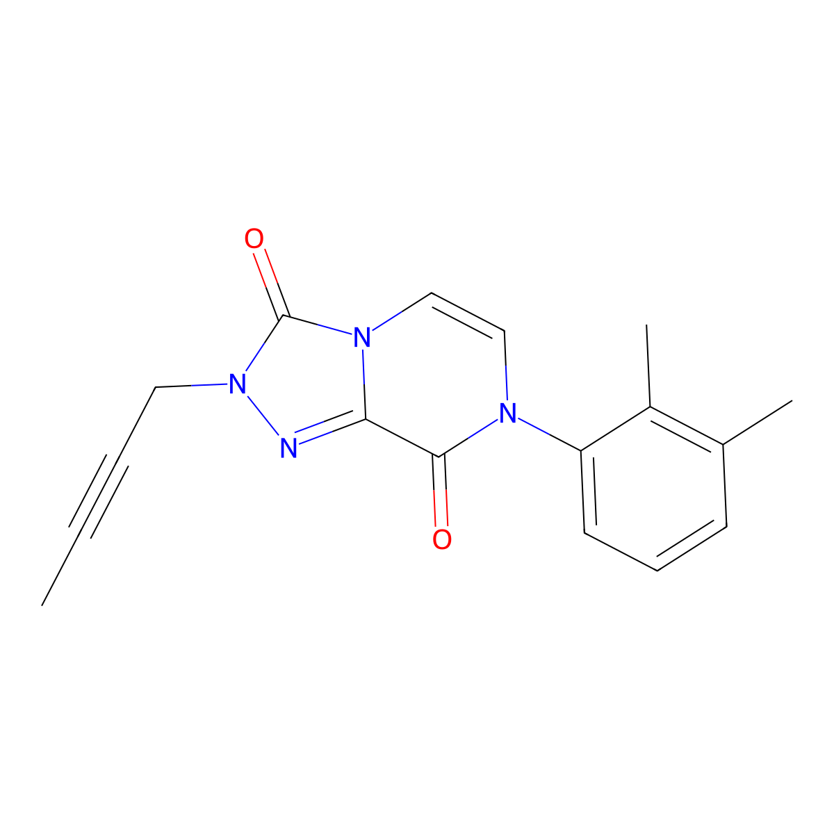 2-(but-2-yn-1-yl)-7-(2,3-dimethylphenyl)-2H,3H,7H,8H-[1,2,4]triazolo[4,3-a]pyrazine-3,8-dione molecular structure, CAS 3054588-55-2