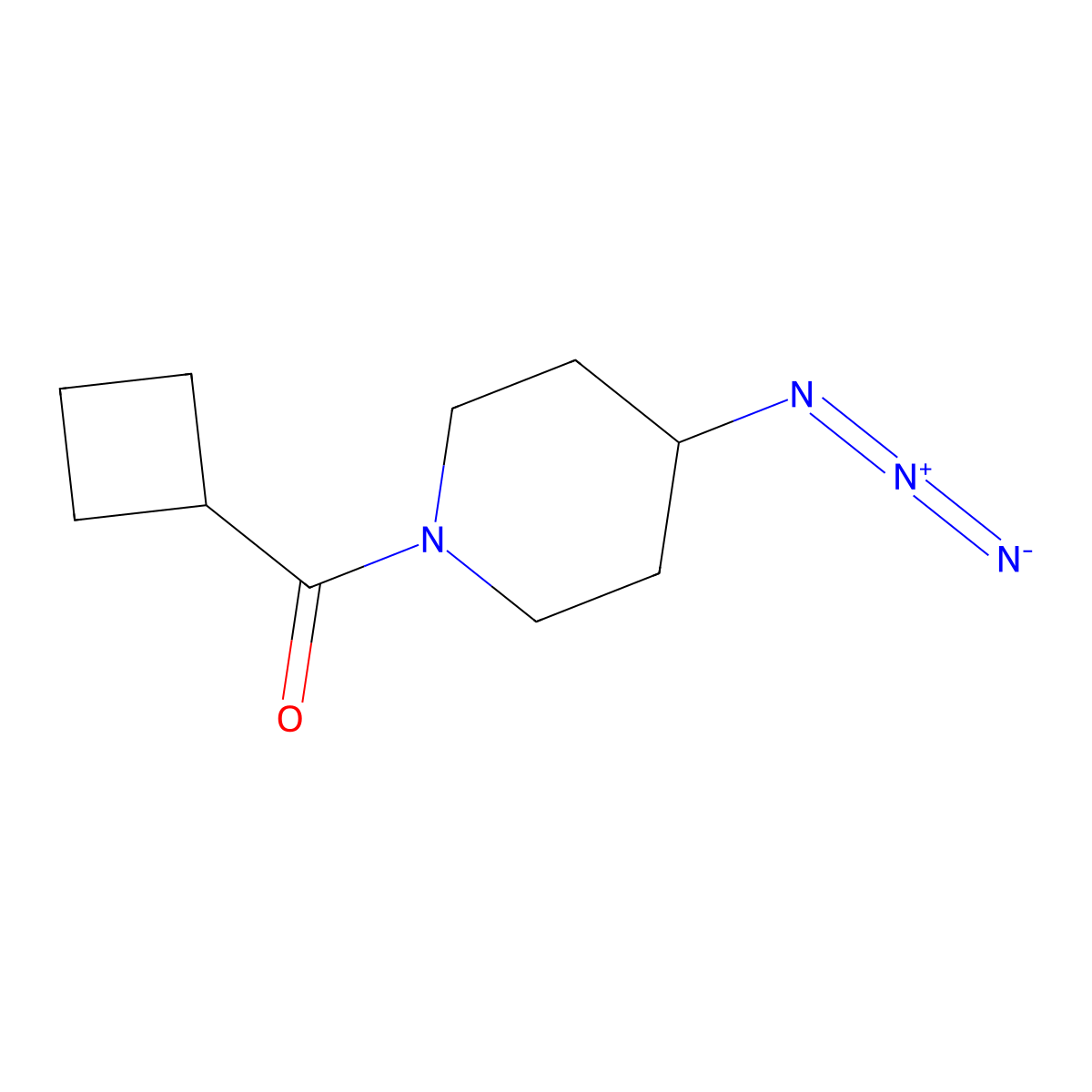 4-Azido-1-cyclobutanecarbonylpiperidine molecular structure, CAS 3054588-60-9