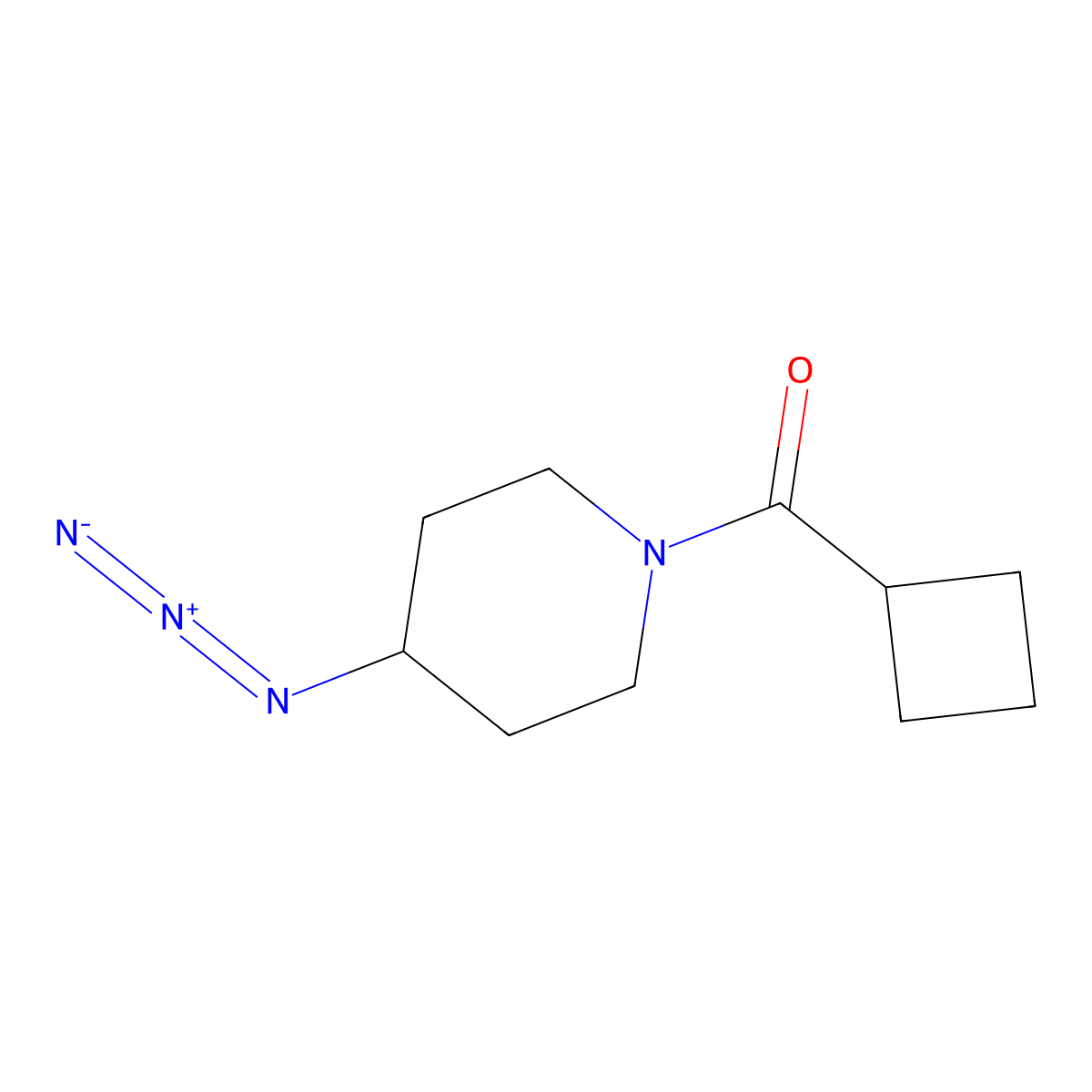 4-Azido-1-cyclobutanecarbonylpiperidine molecular structure, CAS 3054588-60-9