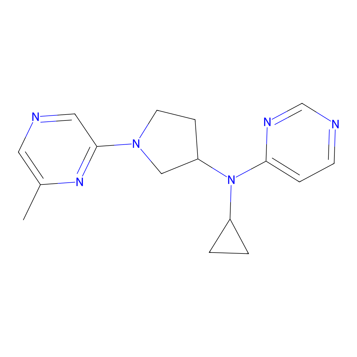 N-cyclopropyl-N-[1-(6-methylpyrazin-2-yl)pyrrolidin-3-yl]pyrimidin-4-amine molecular structure, CAS 3054588-73-4