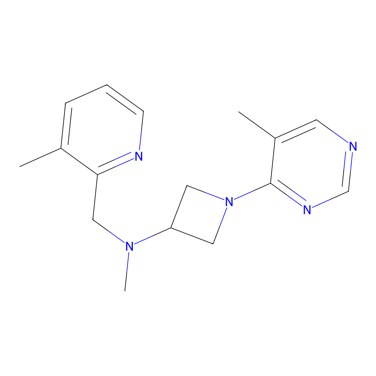 N-methyl-N-[(3-methylpyridin-2-yl)methyl]-1-(5-methylpyrimidin-4-yl)azetidin-3-amine molecular structure, CAS 3054588-77-8
