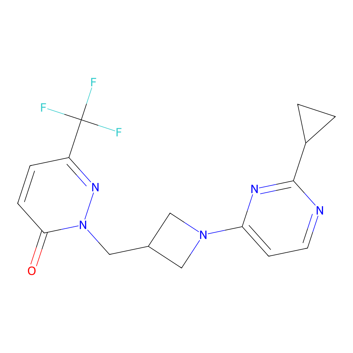 2-[[1-(2-Cyclopropylpyrimidin-4-yl)azetidin-3-yl]methyl]-6-(trifluoromethyl)pyridazin-3-one molecular structure, CAS 3054588-88-1