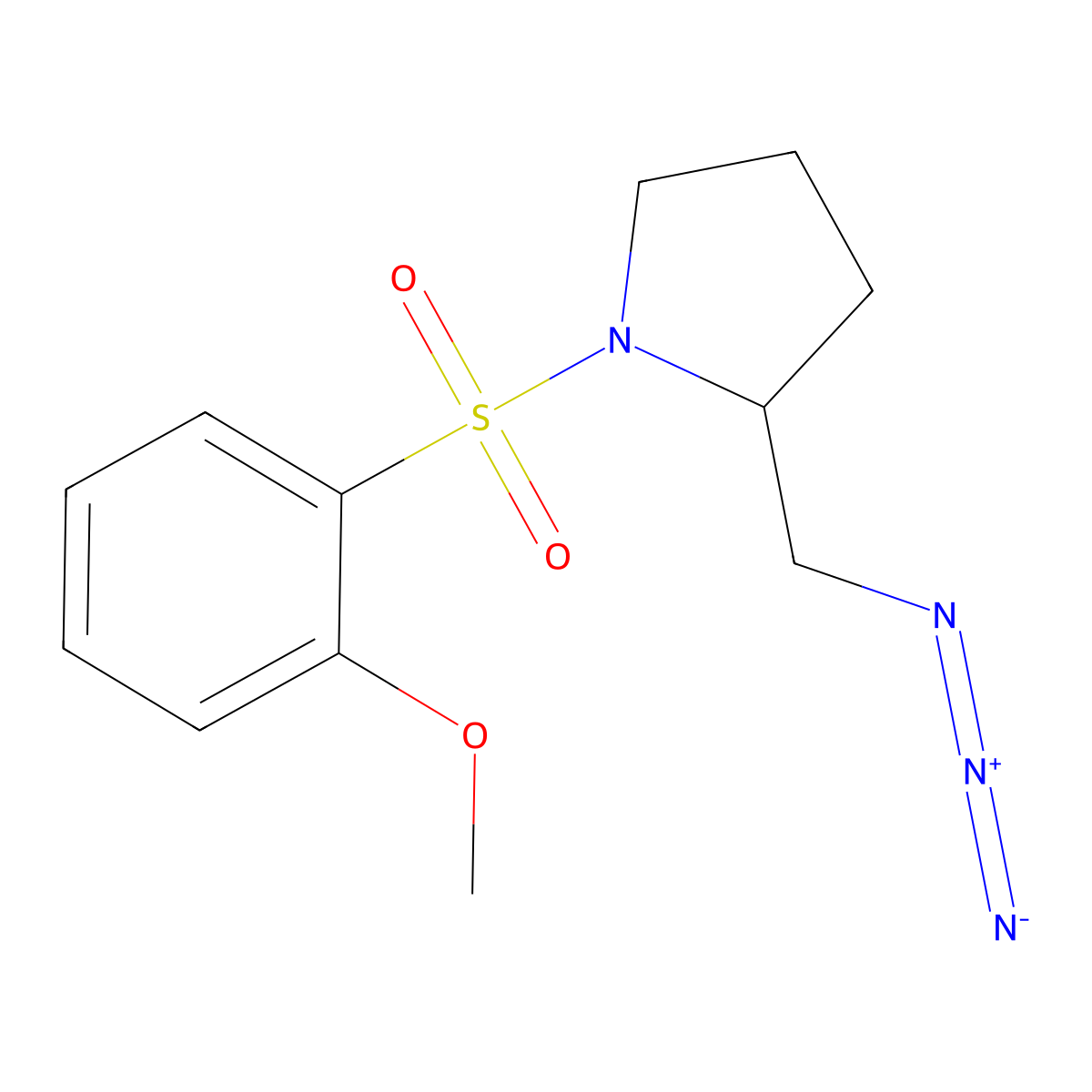 2-(Azidomethyl)-1-(2-methoxybenzenesulfonyl)pyrrolidine molecular structure, CAS 3054588-92-7