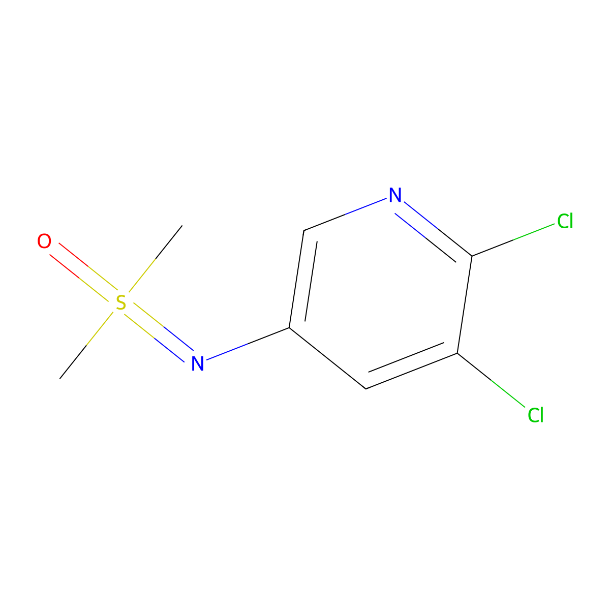 [(5,6-Dichloropyridin-3-yl)imino]dimethyl-lambda6-sulfanone molecular structure, CAS 3054589-30-6