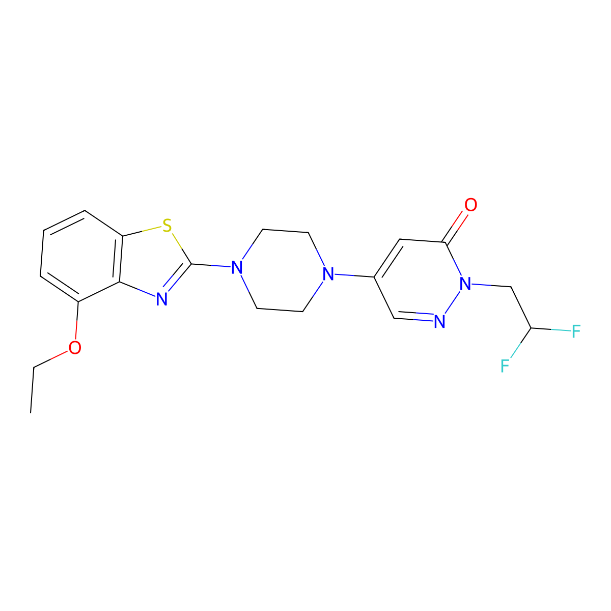 2-(2,2-Difluoroethyl)-5-[4-(4-ethoxy-1,3-benzothiazol-2-yl)piperazin-1-yl]-2,3-dihydropyridazin-3-one molecular structure, CAS 3054589-39-5