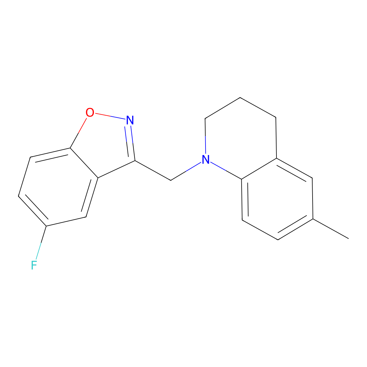 1-[(5-Fluoro-1,2-benzoxazol-3-yl)methyl]-6-methyl-1,2,3,4-tetrahydroquinoline molecular structure, CAS 3054589-48-6