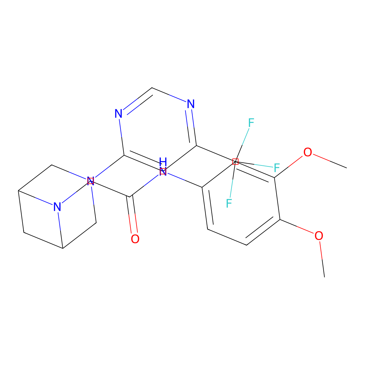 N-(3,4-dimethoxyphenyl)-2-{3-[6-(trifluoromethyl)pyrimidin-4-yl]-3,6-diazabicyclo[3.1.1]heptan-6-yl}acetamide molecular structure, CAS 3054589-53-3