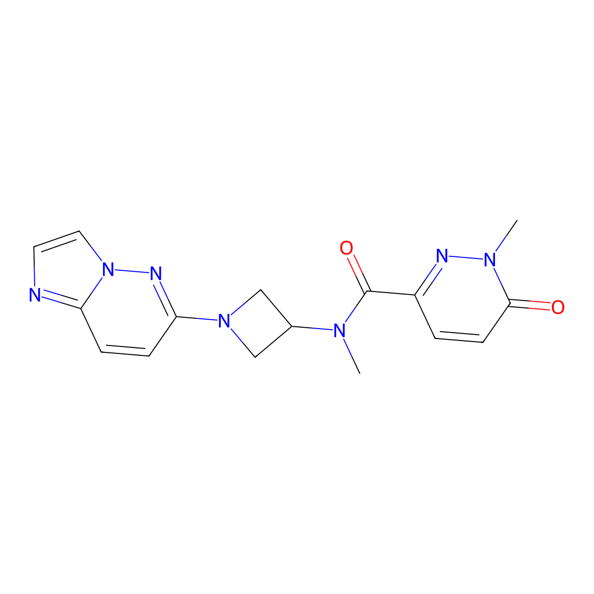 N-(1-{imidazo[1,2-b]pyridazin-6-yl}azetidin-3-yl)-N,1-dimethyl-6-oxo-1,6-dihydropyridazine-3-carboxamide molecular structure, CAS 3054589-69-1