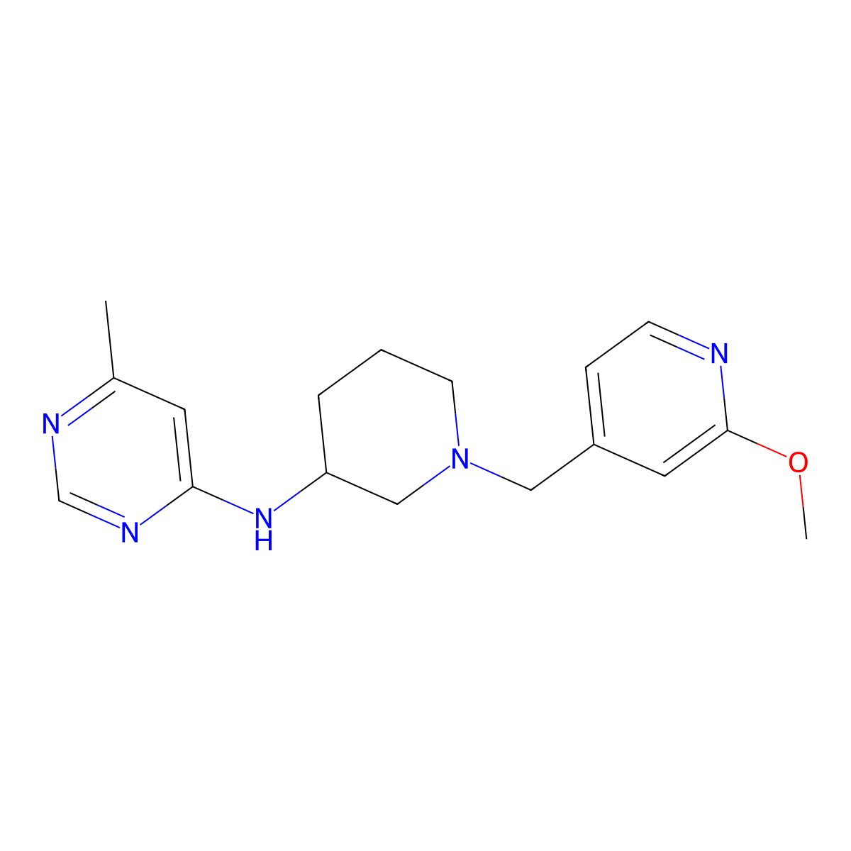 N-{1-[(2-methoxypyridin-4-yl)methyl]piperidin-3-yl}-6-methylpyrimidin-4-amine molecular structure, CAS 3054589-81-7