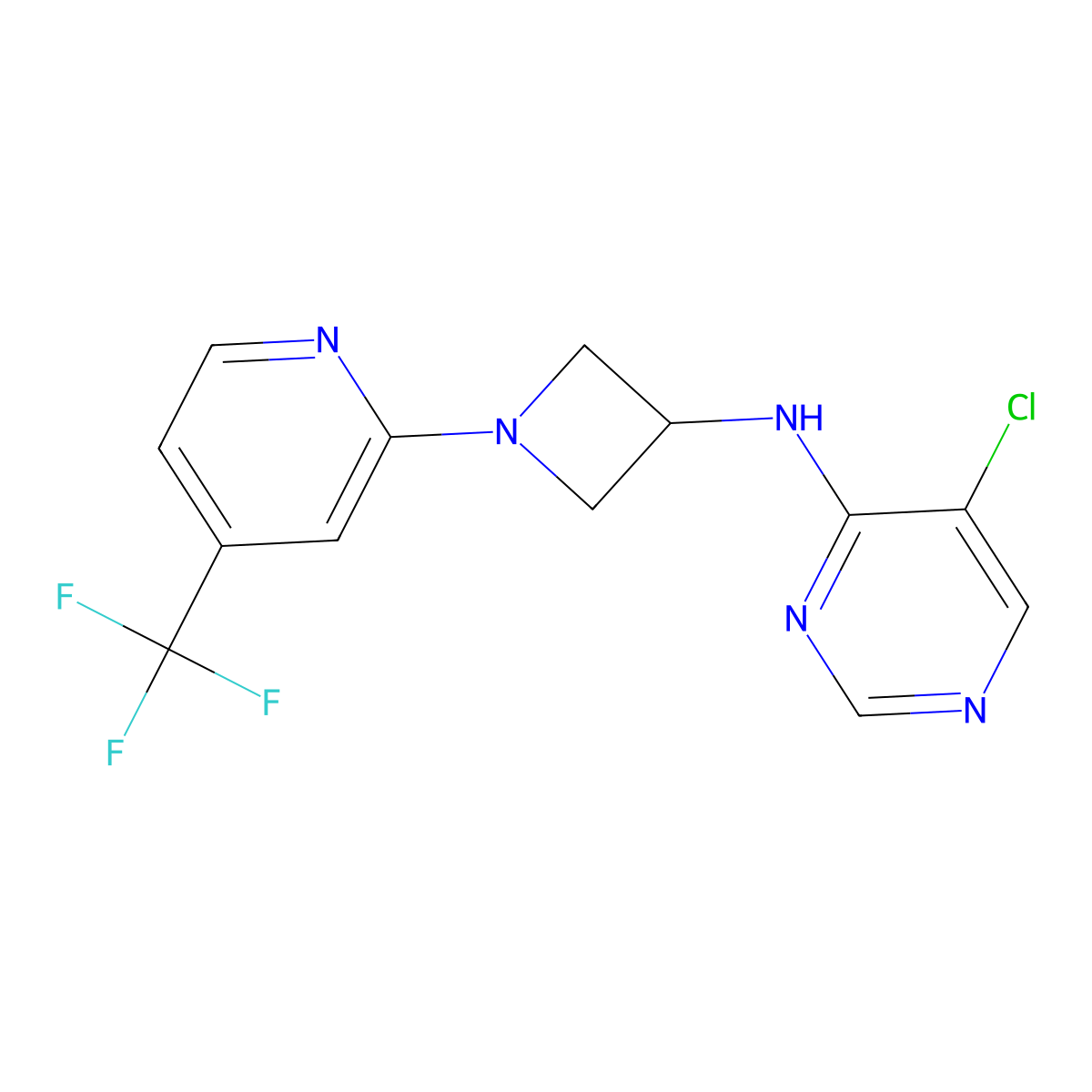 5-chloro-N-{1-[4-(trifluoromethyl)pyridin-2-yl]azetidin-3-yl}pyrimidin-4-amine molecular structure, CAS 3054589-82-8