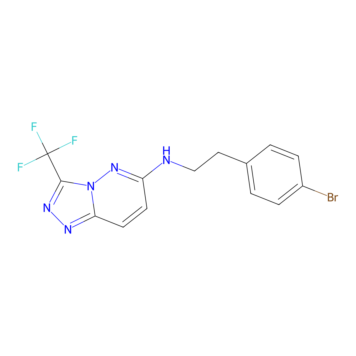 N-[2-(4-bromophenyl)ethyl]-3-(trifluoromethyl)-[1,2,4]triazolo[4,3-b]pyridazin-6-amine molecular structure, CAS 3054589-83-9