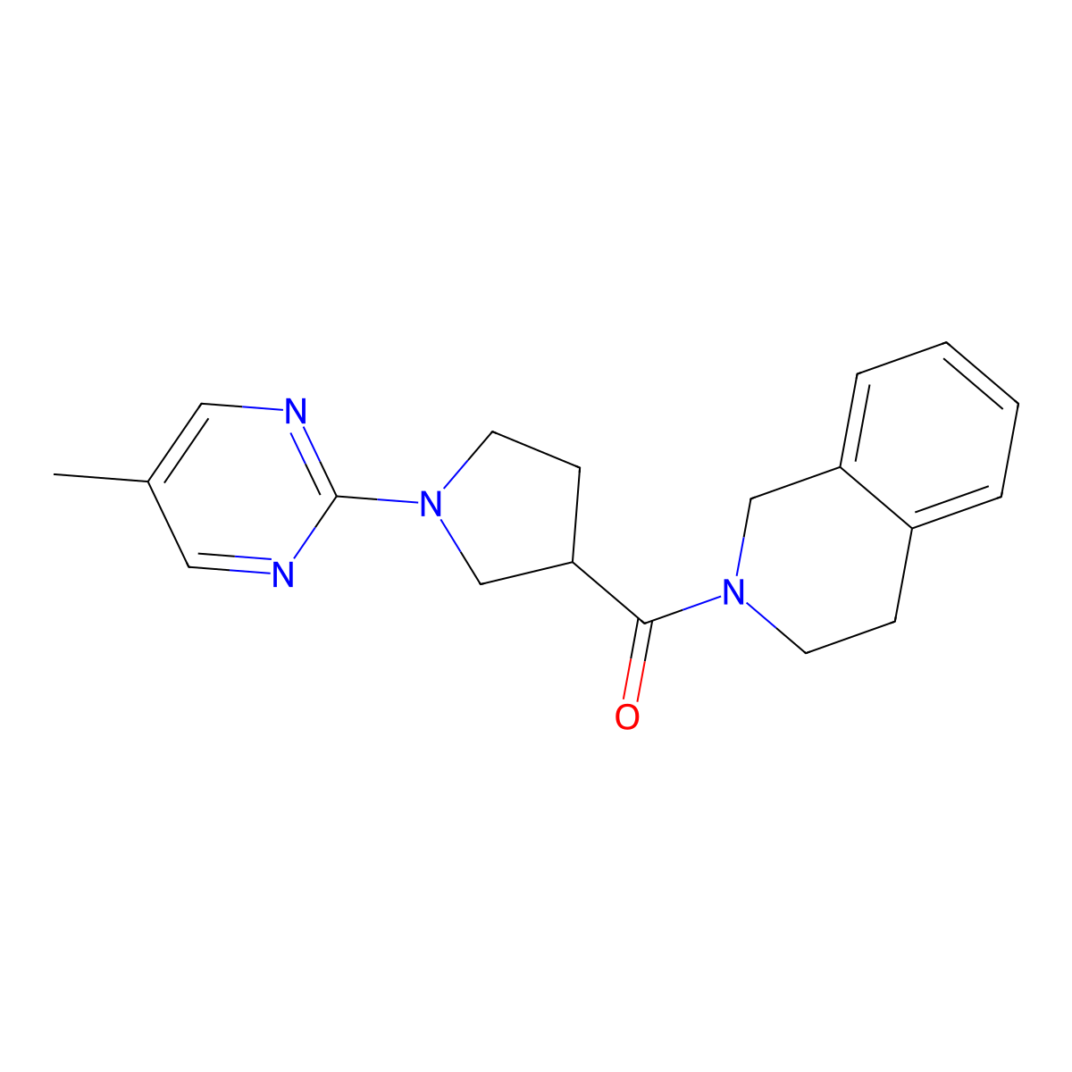 2-[1-(5-Methylpyrimidin-2-yl)pyrrolidine-3-carbonyl]-1,2,3,4-tetrahydroisoquinoline molecular structure, CAS 3054589-86-2