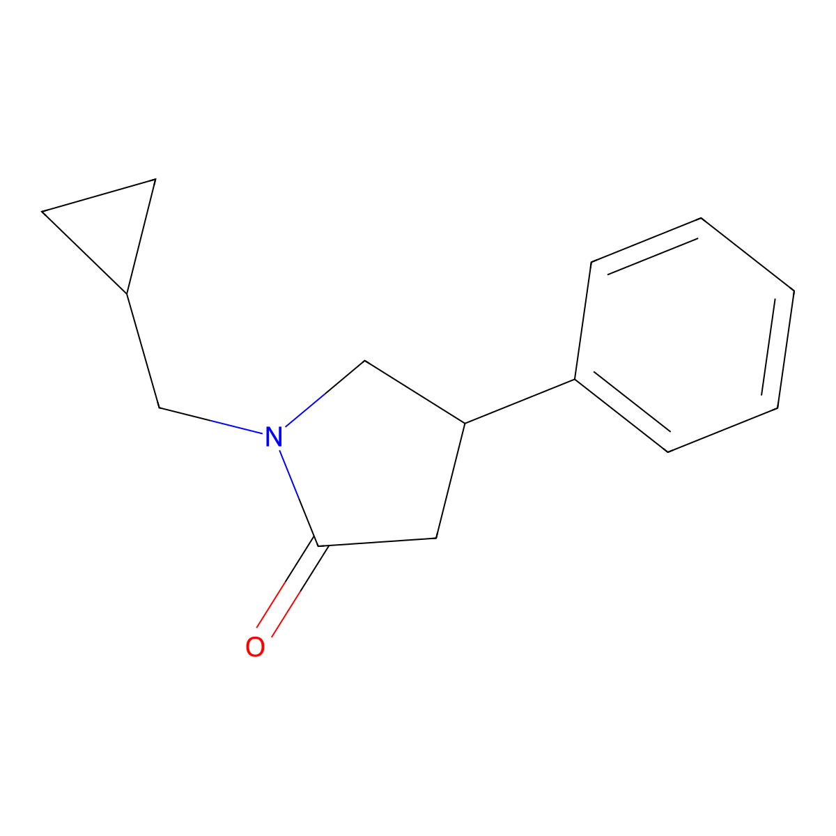 1-(Cyclopropylmethyl)-4-phenylpyrrolidin-2-one molecular structure, CAS 3054589-93-1