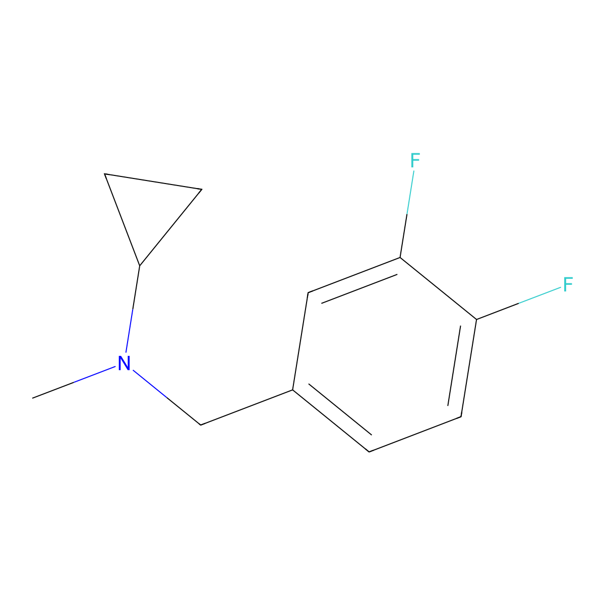 N-[(3,4-difluorophenyl)methyl]-N-methylcyclopropanamine molecular structure, CAS 3054589-96-4