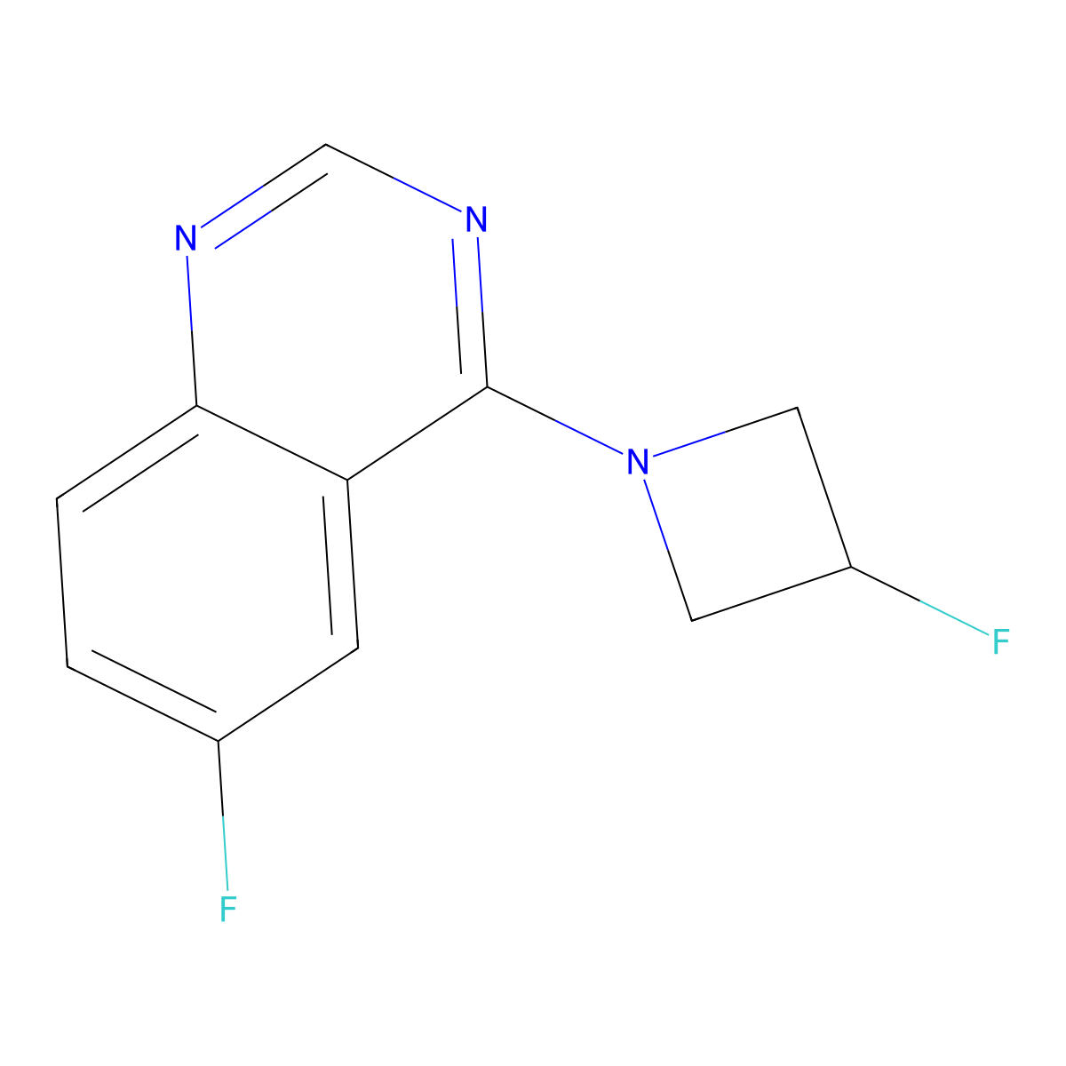 6-Fluoro-4-(3-fluoroazetidin-1-yl)quinazoline molecular structure, CAS 3054590-06-3