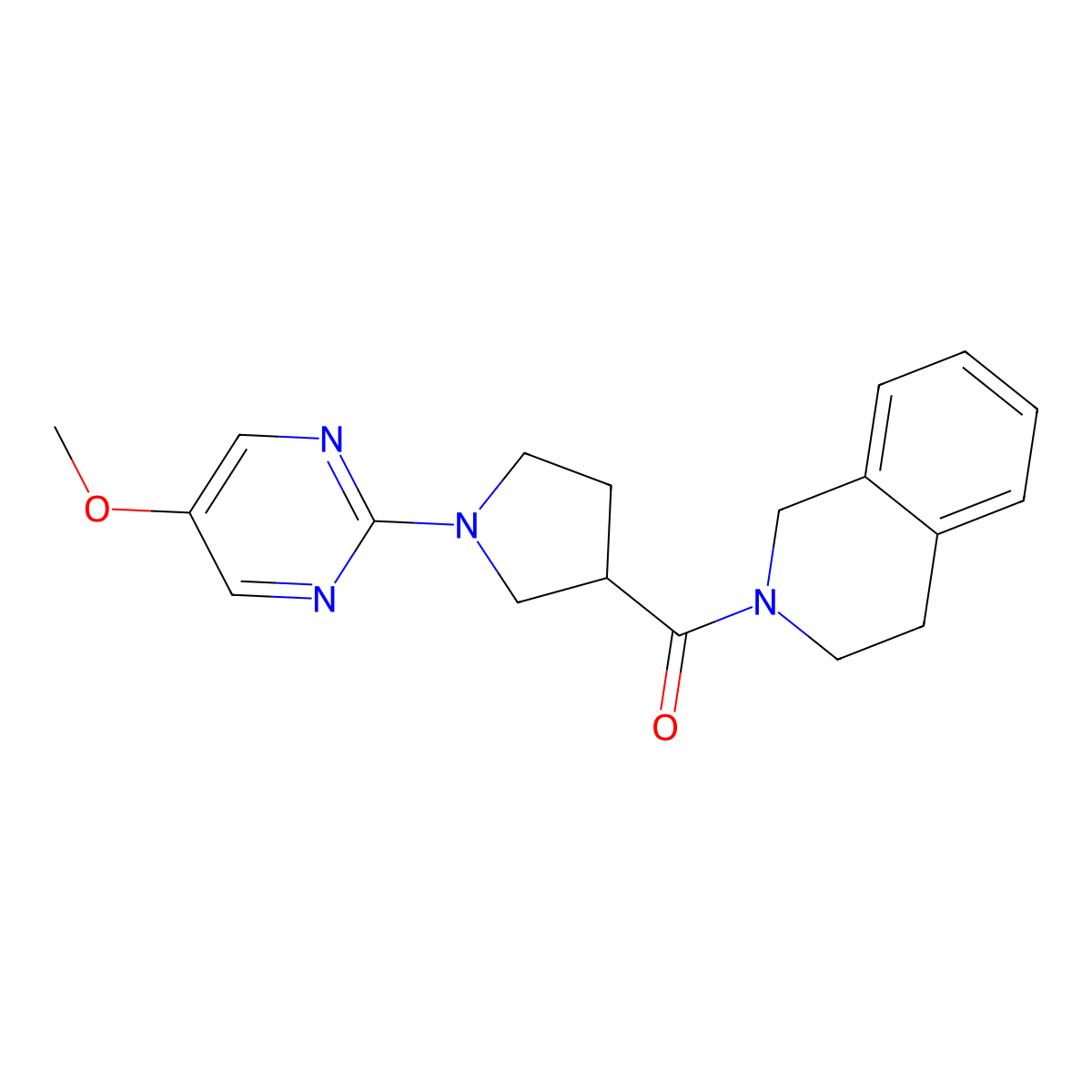 2-[1-(5-Methoxypyrimidin-2-yl)pyrrolidine-3-carbonyl]-1,2,3,4-tetrahydroisoquinoline molecular structure, CAS 3054590-13-2