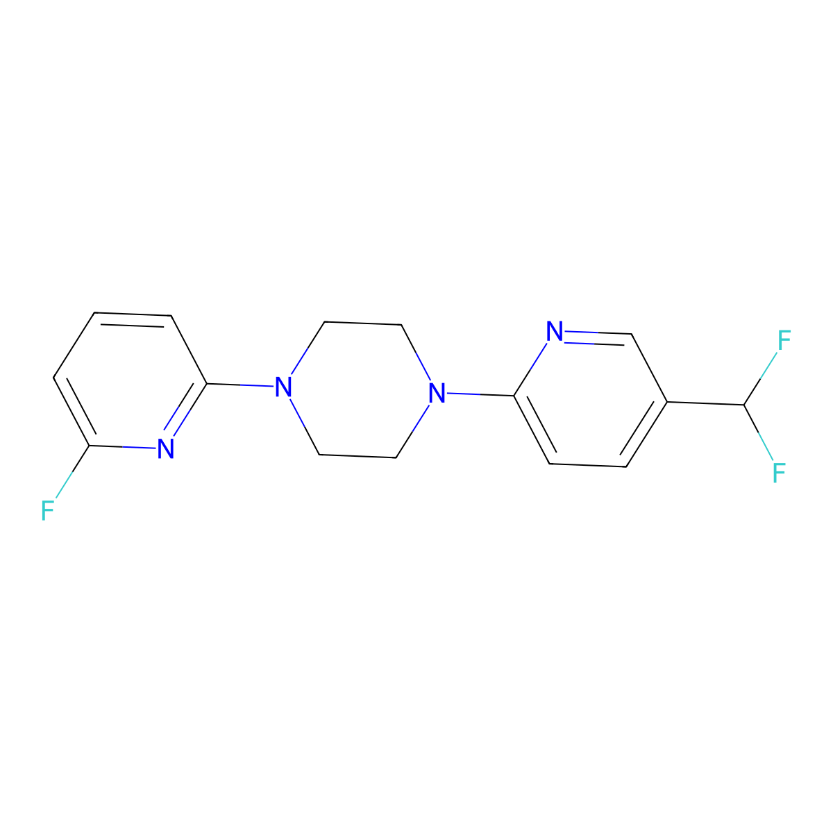 1-(2,6-Difluoropyridin-4-yl)-4-{5-methyl-[1,2,4]triazolo[1,5-a]pyrimidin-7-yl}piperazine molecular structure, CAS 3054590-22-3