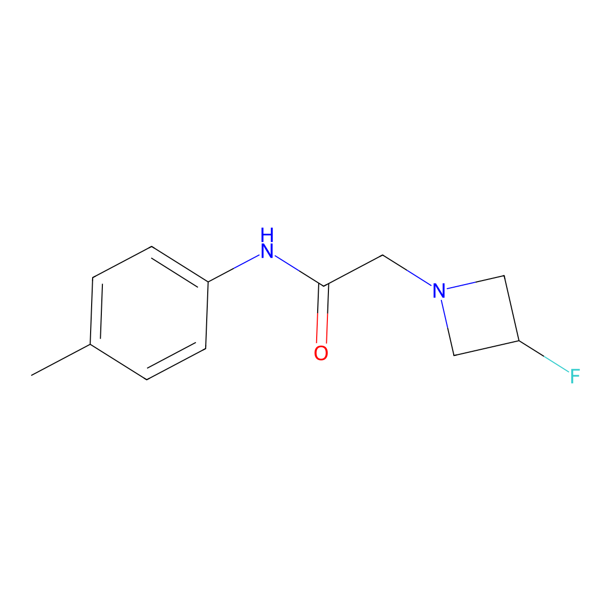 2-(3-fluoroazetidin-1-yl)-N-(4-methylphenyl)acetamide molecular structure, CAS 3054590-40-5