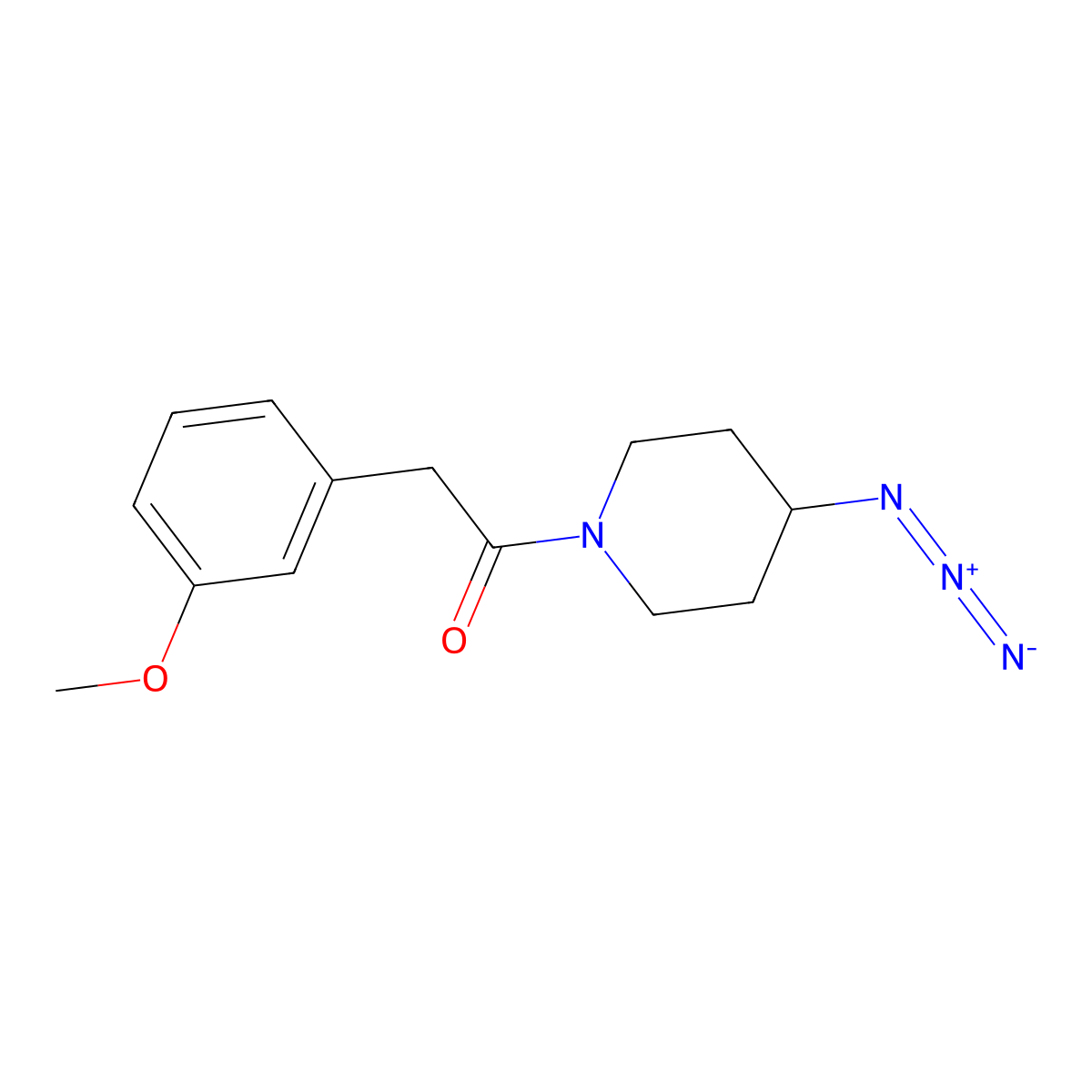 1-(4-Azidopiperidin-1-yl)-2-(3-methoxyphenyl)ethan-1-one molecular structure, CAS 3054590-41-6
