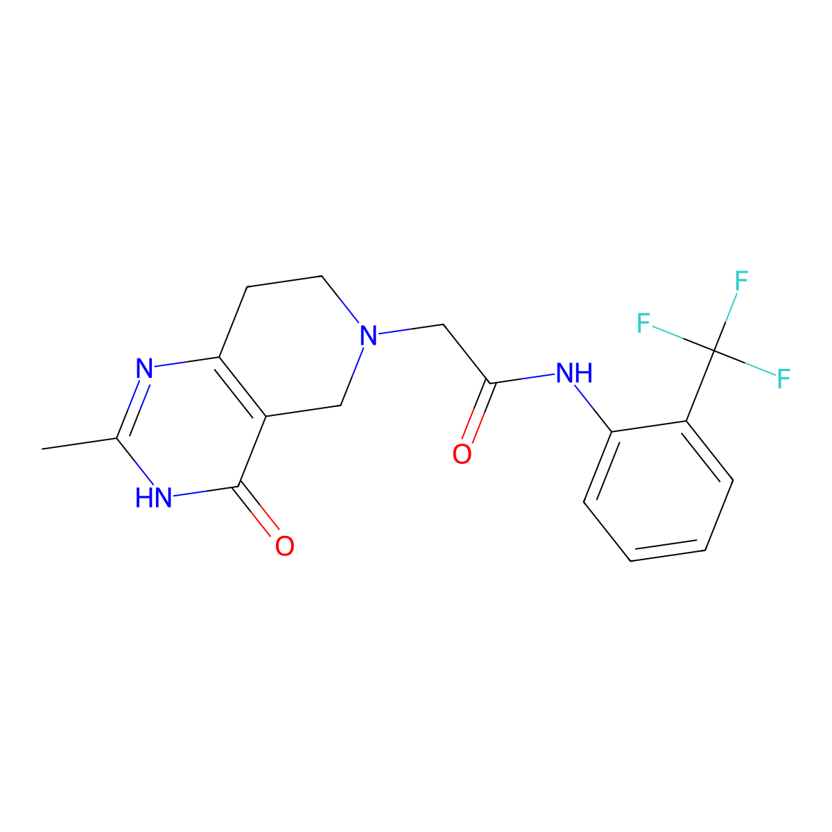 2-{2-methyl-4-oxo-3H,4H,5H,6H,7H,8H-pyrido[4,3-d]pyrimidin-6-yl}-N-[2-(trifluoromethyl)phenyl]acetamide molecular structure, CAS 3054590-48-3
