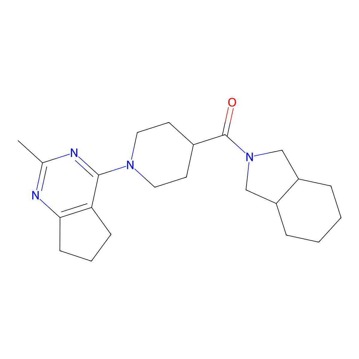 2-(1-{2-methyl-5H,6H,7H-cyclopenta[d]pyrimidin-4-yl}piperidine-4-carbonyl)-octahydro-1H-isoindole molecular structure, CAS 3054590-54-1