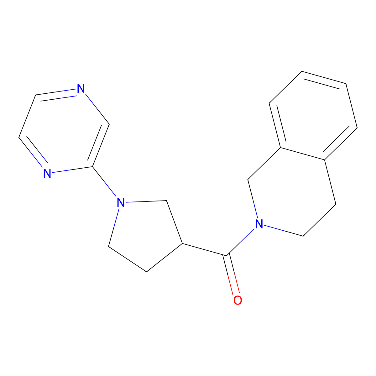 2-[1-(Pyrazin-2-yl)pyrrolidine-3-carbonyl]-1,2,3,4-tetrahydroisoquinoline molecular structure, CAS 3054590-60-9