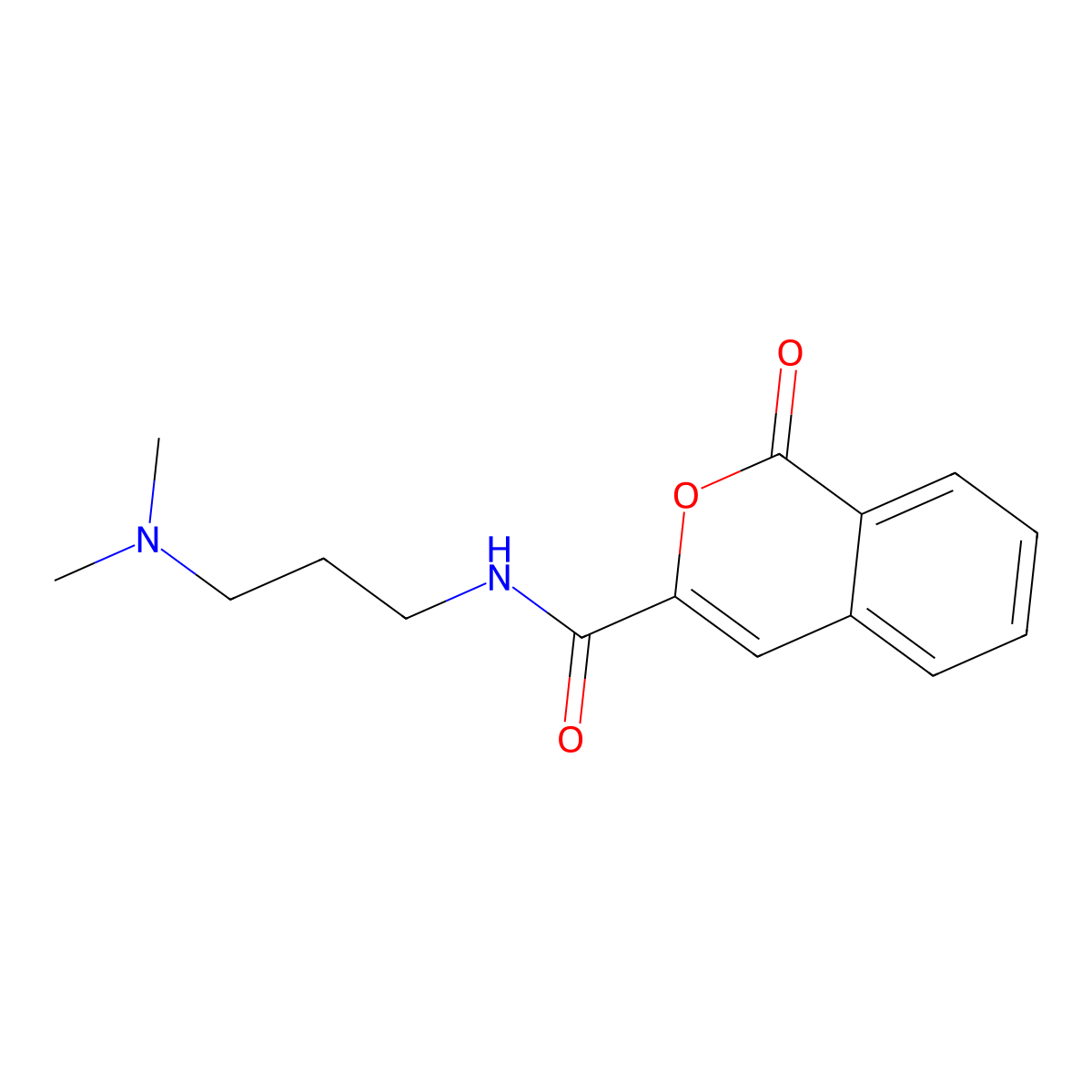 N-[3-(dimethylamino)propyl]-1-oxo-1H-isochromene-3-carboxamide molecular structure, CAS 3054590-61-0