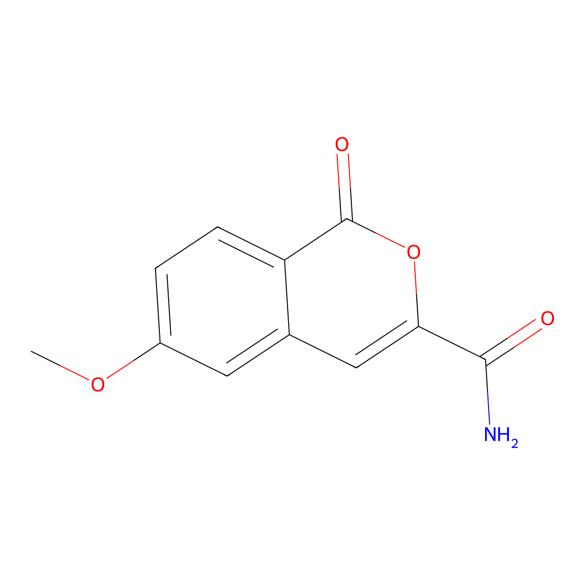 6-methoxy-1-oxo-1H-isochromene-3-carboxamide molecular structure, CAS 3054590-67-6