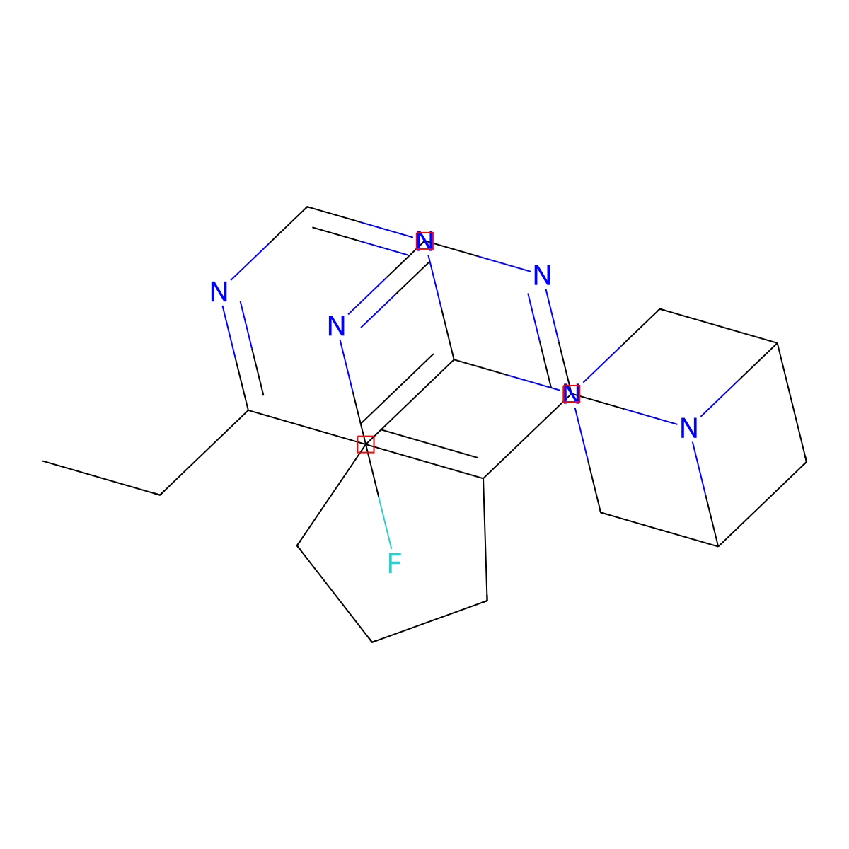6-{5H,6H,7H-cyclopenta[d]pyrimidin-4-yl}-3-(6-ethyl-5-fluoropyrimidin-4-yl)-3,6-diazabicyclo[3.1.1]heptane molecular structure, CAS 3054590-70-1