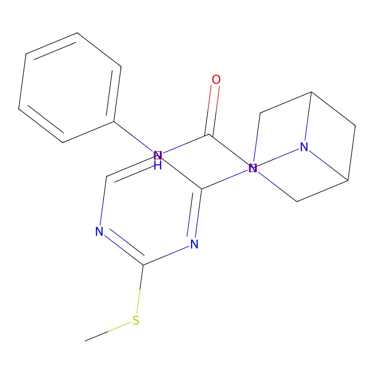 2-{3-[2-(methylsulfanyl)pyrimidin-4-yl]-3,6-diazabicyclo[3.1.1]heptan-6-yl}-N-phenylacetamide molecular structure, CAS 3054590-71-2