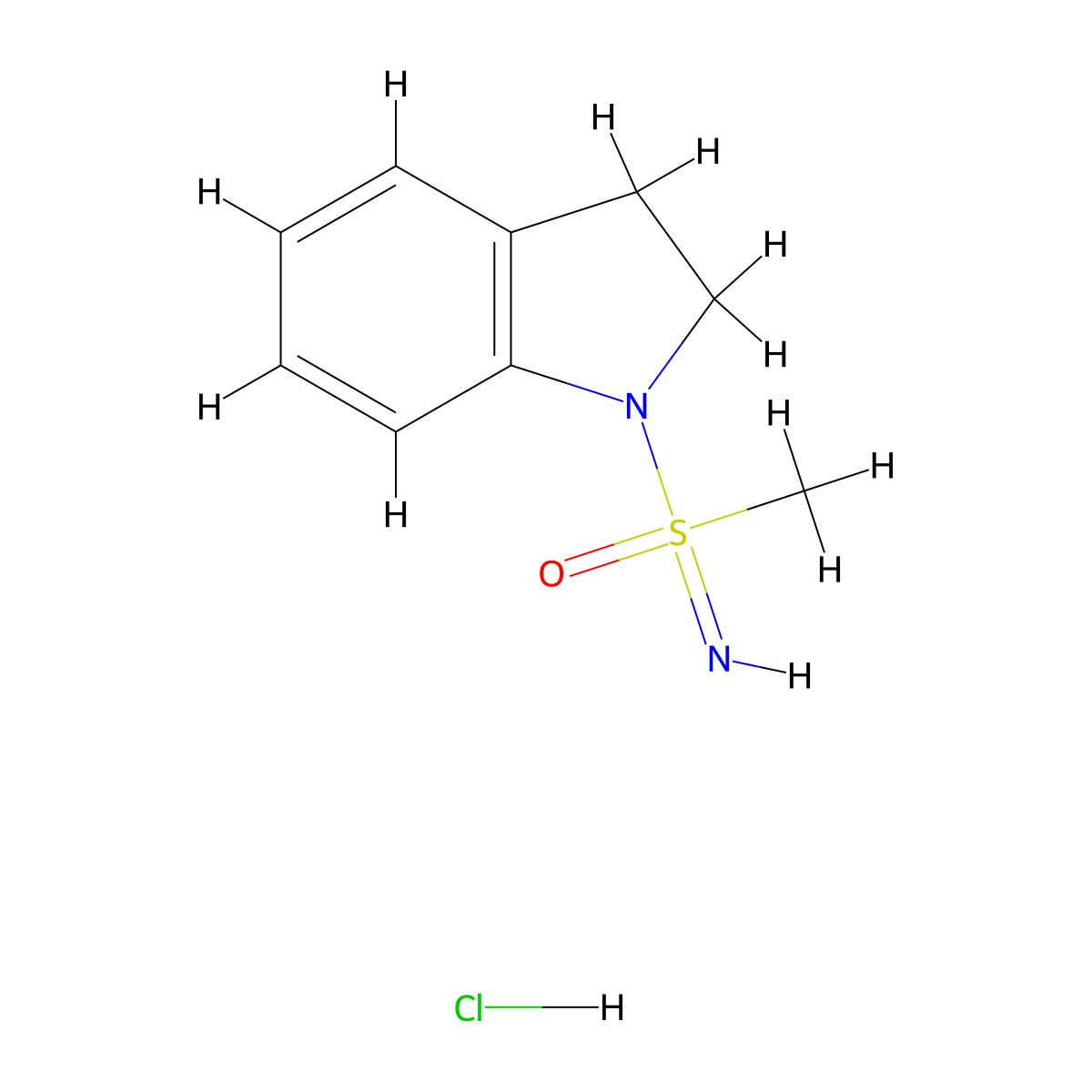 2,3-Dihydroindol-1-yl-imino-methyl-oxo-lambda6-sulfane;hydrochloride molecular structure, CAS 3054590-73-4