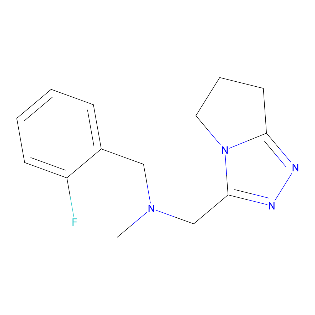 [(2-fluorophenyl)methyl](methyl)({5H,6H,7H-pyrrolo[2,1-c][1,2,4]triazol-3-yl}methyl)amine molecular structure, CAS 3054591-03-3