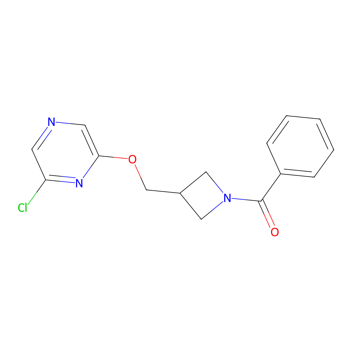 2-[(1-Benzoylazetidin-3-yl)methoxy]-6-chloropyrazine molecular structure, CAS 3054591-10-2