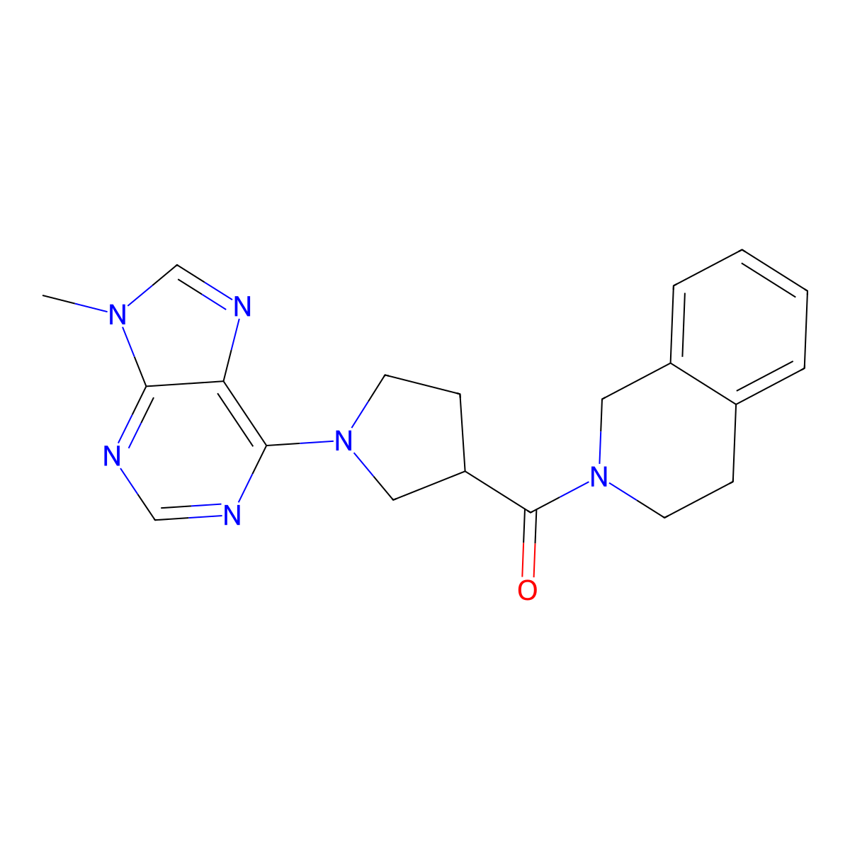 2-[1-(9-methyl-9H-purin-6-yl)pyrrolidine-3-carbonyl]-1,2,3,4-tetrahydroisoquinoline molecular structure, CAS 3054591-11-3