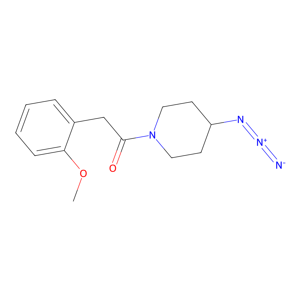 1-(4-Azidopiperidin-1-yl)-2-(2-methoxyphenyl)ethan-1-one molecular structure, CAS 3054591-18-0
