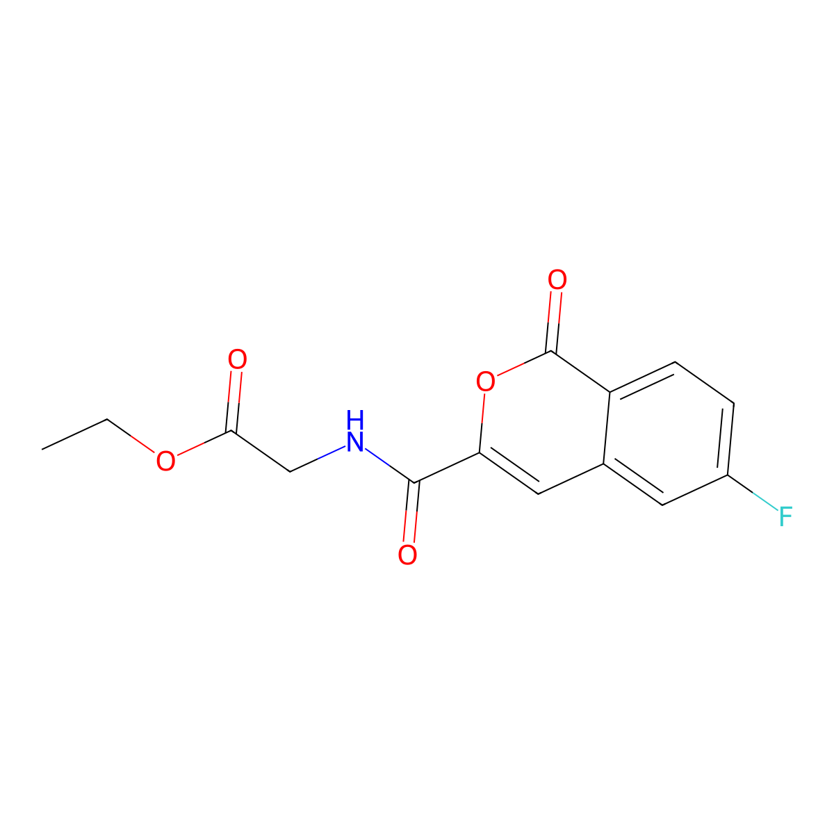 ethyl 2-[(6-fluoro-1-oxo-1H-isochromen-3-yl)formamido]acetate molecular structure, CAS 3054591-28-2