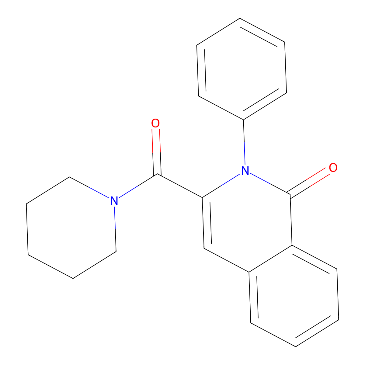 2-Phenyl-3-(piperidine-1-carbonyl)-1,2-dihydroisoquinolin-1-one molecular structure, CAS 3054591-29-3