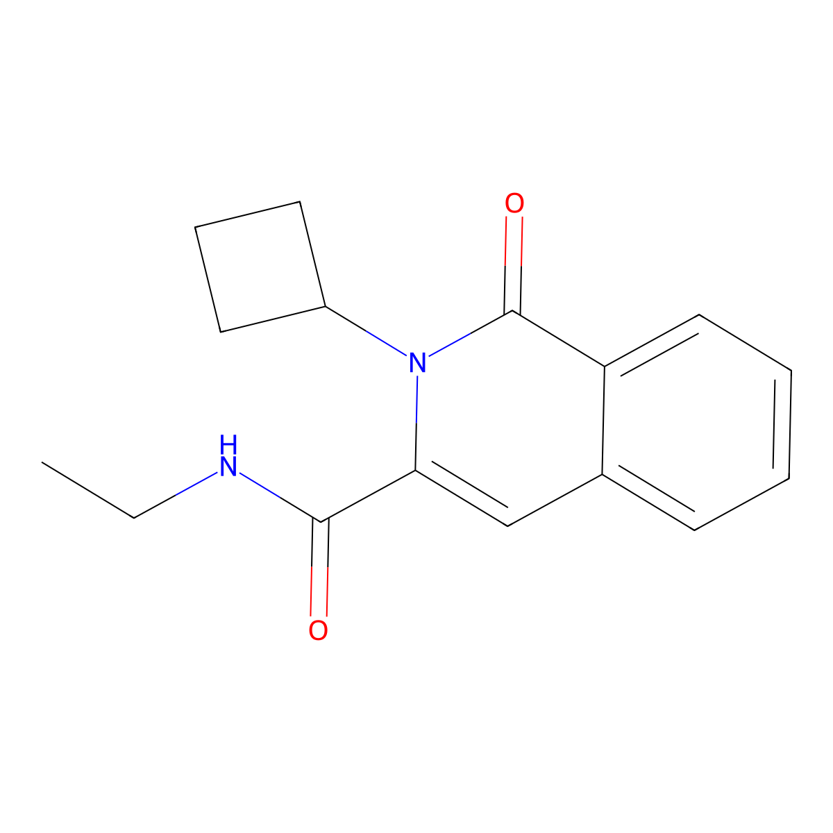 2-cyclobutyl-N-ethyl-1-oxo-1,2-dihydroisoquinoline-3-carboxamide molecular structure, CAS 3054591-47-5