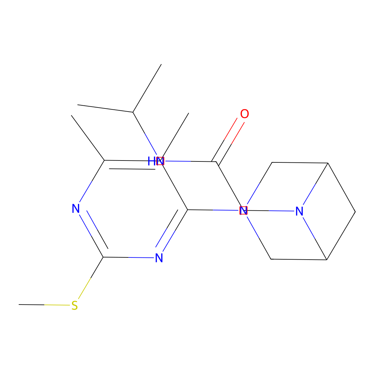 2-{3-[5,6-dimethyl-2-(methylsulfanyl)pyrimidin-4-yl]-3,6-diazabicyclo[3.1.1]heptan-6-yl}-N-(propan-2-yl)acetamide molecular structure, CAS 3054591-61-3
