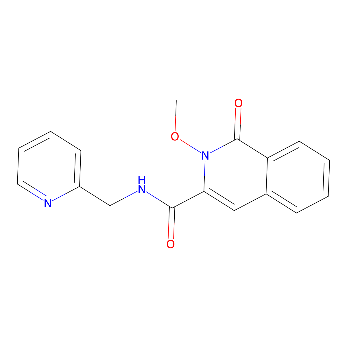 2-methoxy-1-oxo-N-(pyridin-2-ylmethyl)isoquinoline-3-carboxamide molecular structure, CAS 3054591-66-8