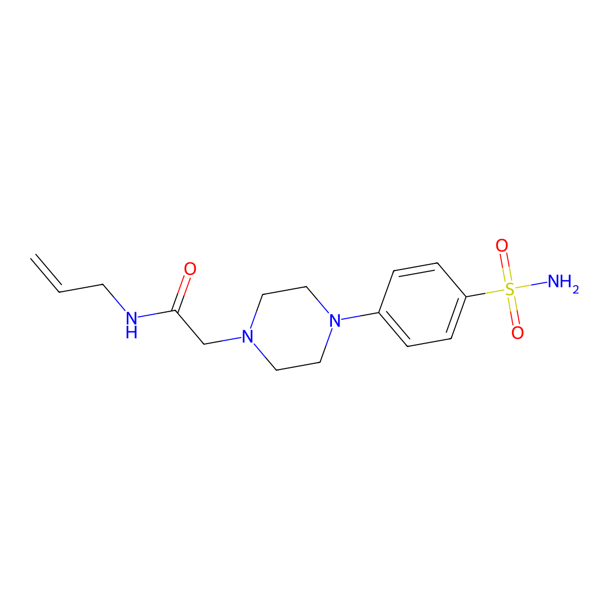 N-(prop-2-en-1-yl)-2-[4-(4-sulfamoylphenyl)piperazin-1-yl]acetamide molecular structure, CAS 3054591-73-7