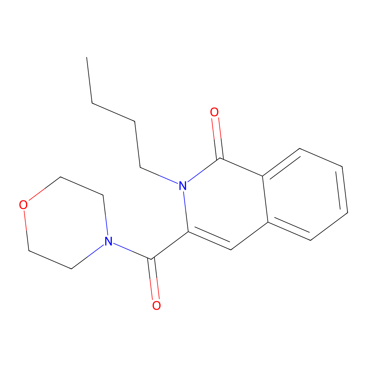 2-Butyl-3-(morpholine-4-carbonyl)-1,2-dihydroisoquinolin-1-one molecular structure, CAS 3054591-82-8