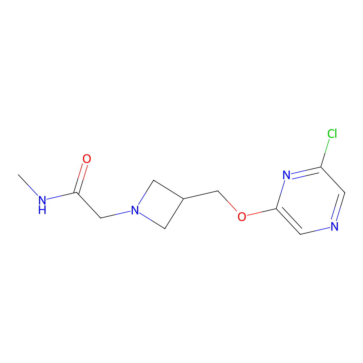2-(3-{[(6-chloropyrazin-2-yl)oxy]methyl}azetidin-1-yl)-N-methylacetamide molecular structure, CAS 3054591-84-0